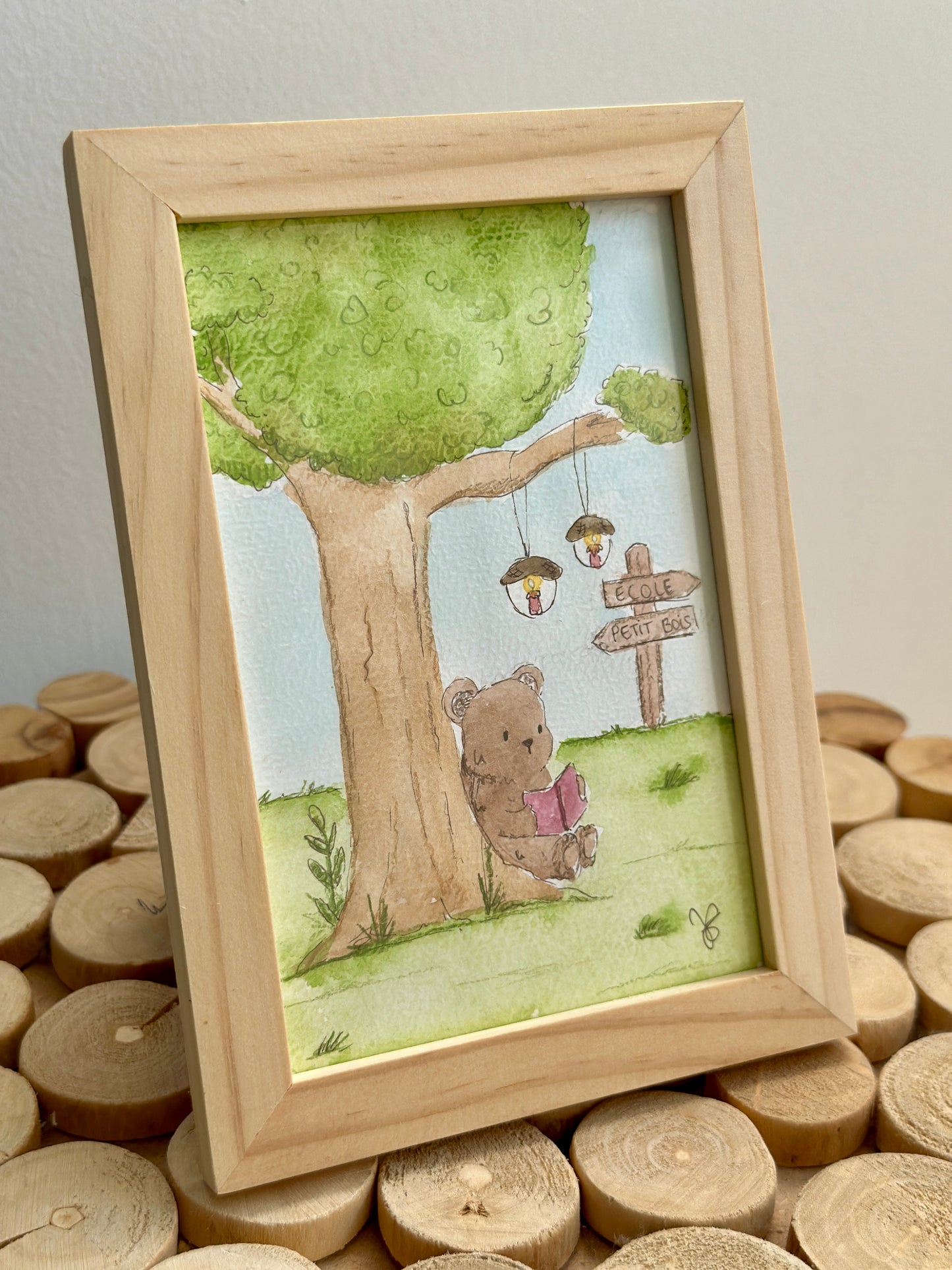 Carte Aquarelle illustrée A6 avec Cadre