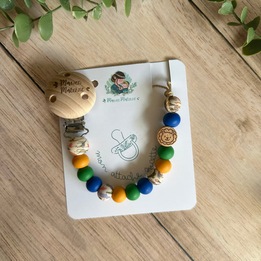 Attache tétine lion Mawen Materne
