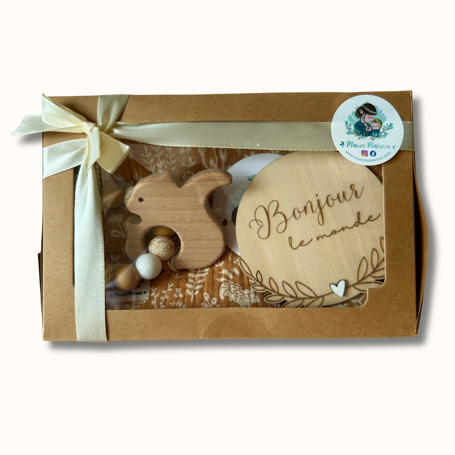 Coffrets de Naissance | Hochet + Carte Bienvenue + Lange