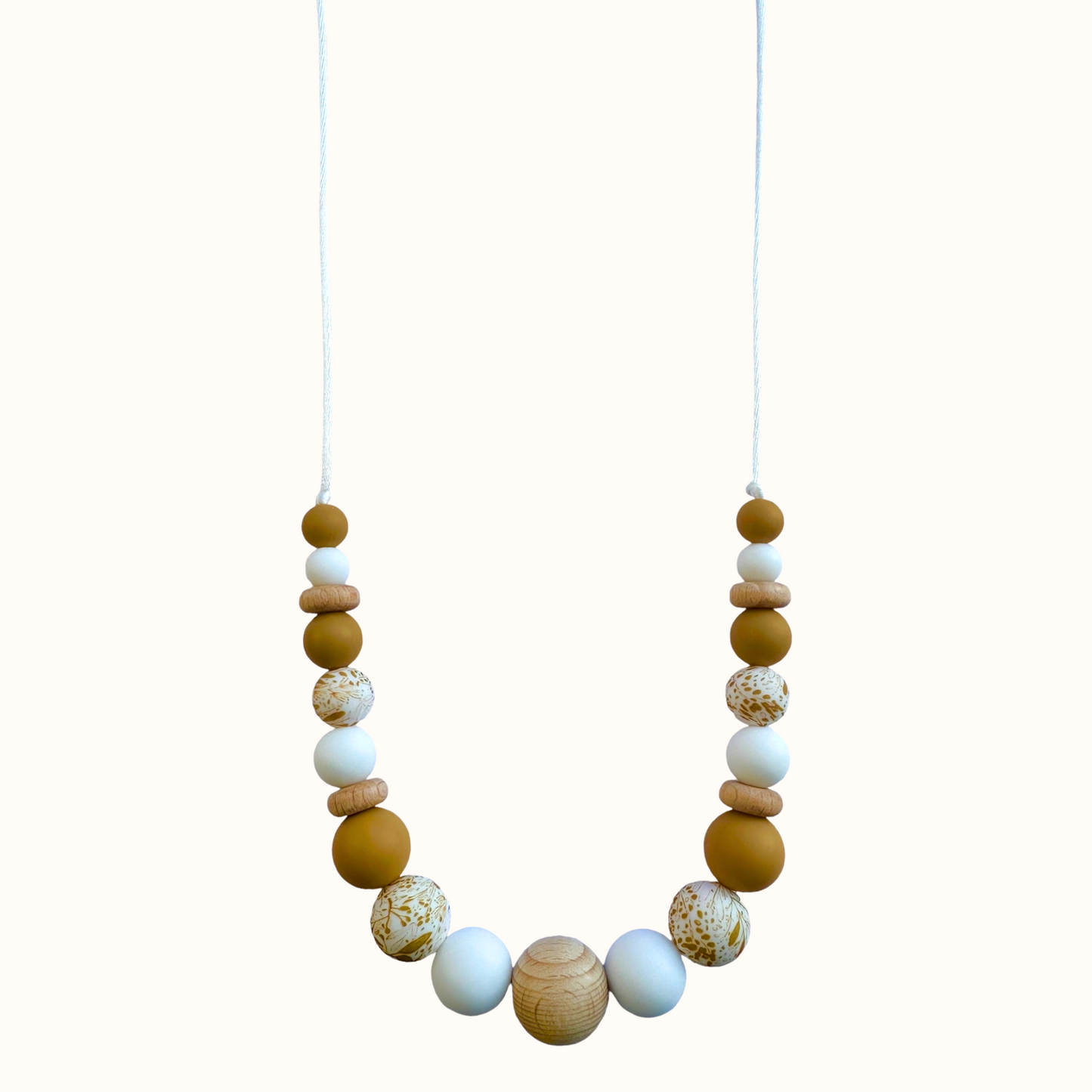 Collier allaitement perles silicone et bois