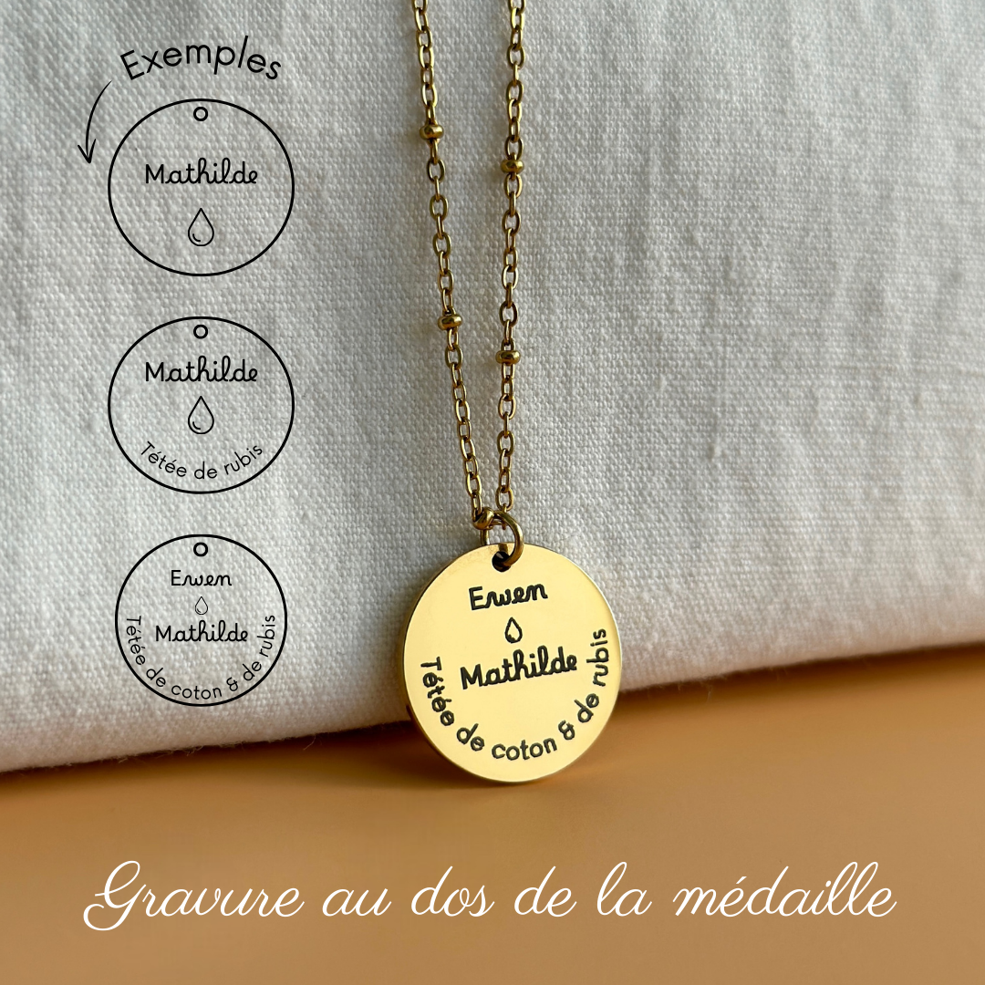 Collier Médaille Souvenir d'Allaitement