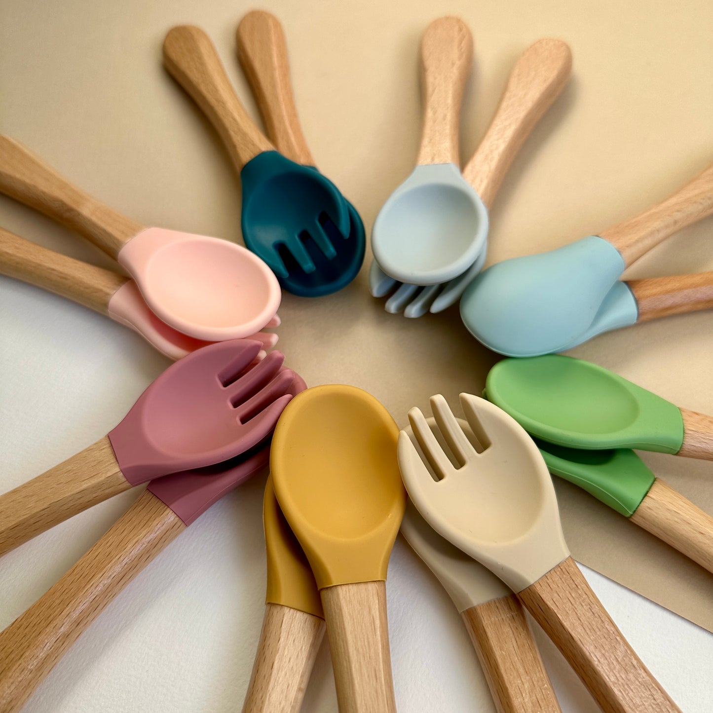 Couverts Silicone et Bois | à personnaliser