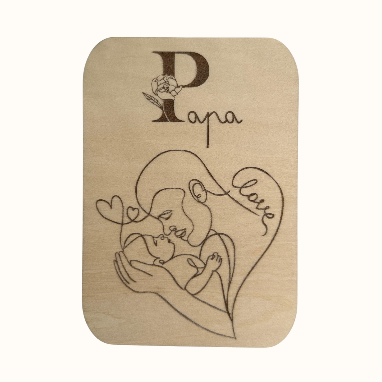 Carte en Bois | Maman Papa