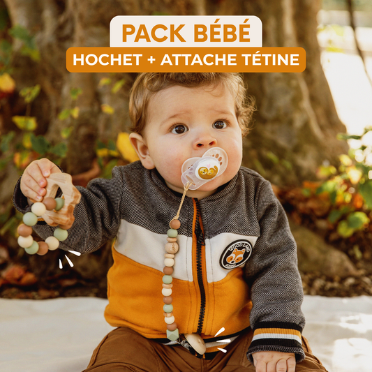 Pack Bébé | Hochet + Attache tétine