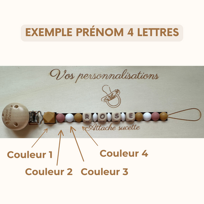 Attache tétine Mawen Materne perles silicone à personnaliser