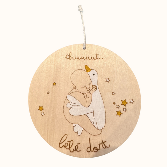 Médaillon en bois | Bébé Dort
