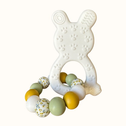 Lapin en Silicone | Hochet - Anneau de Dentition