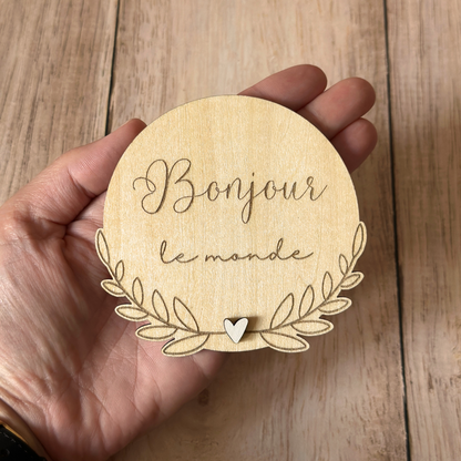 Carte Bienvenue en Bois