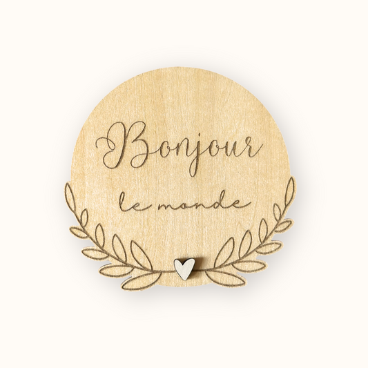 Carte Bienvenue en Bois