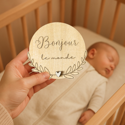 Carte Bienvenue en Bois