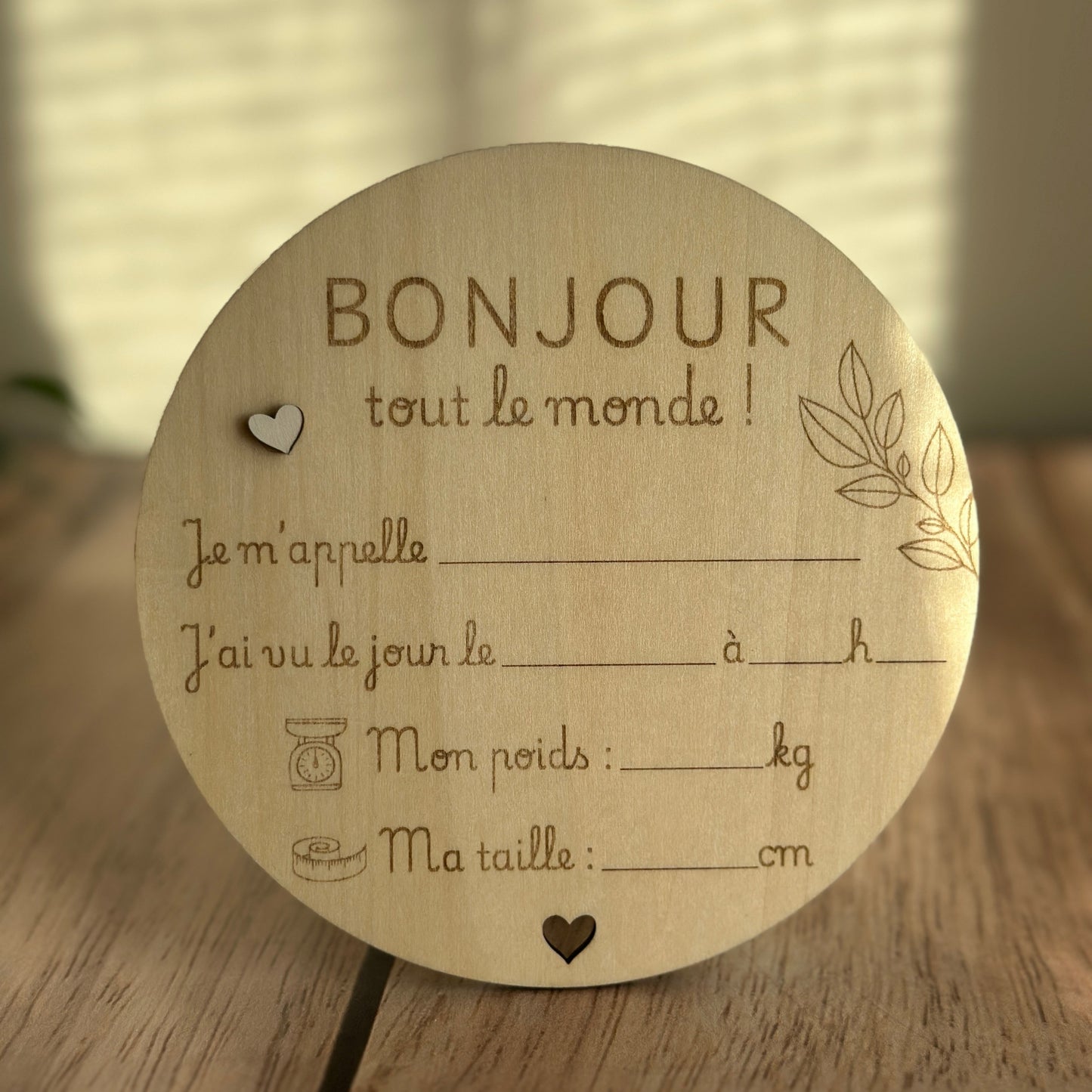 Carte en Bois | Faire part de Naissance