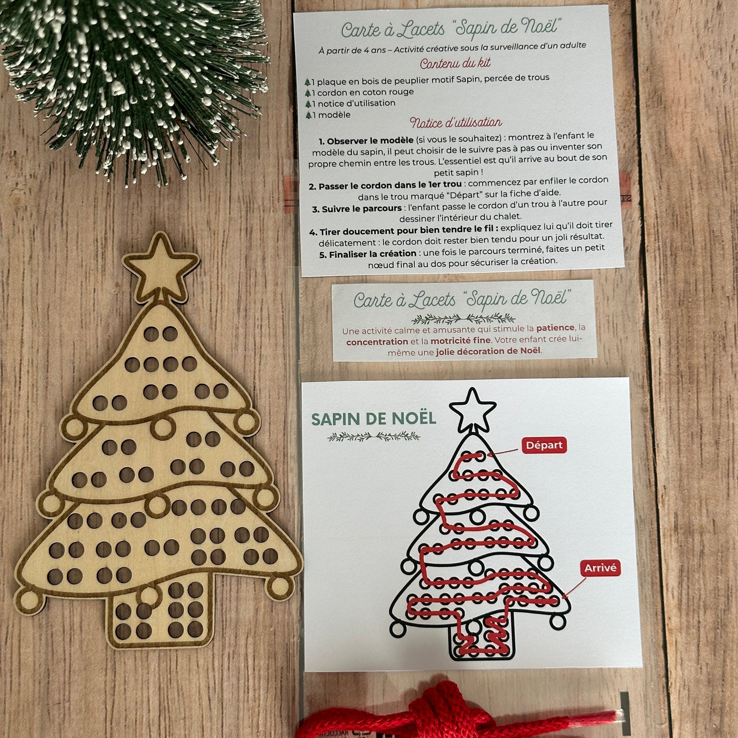 Cartes à Lacets de Noël 🎄
