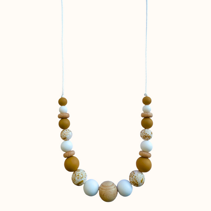 Collier allaitement perles silicone et bois