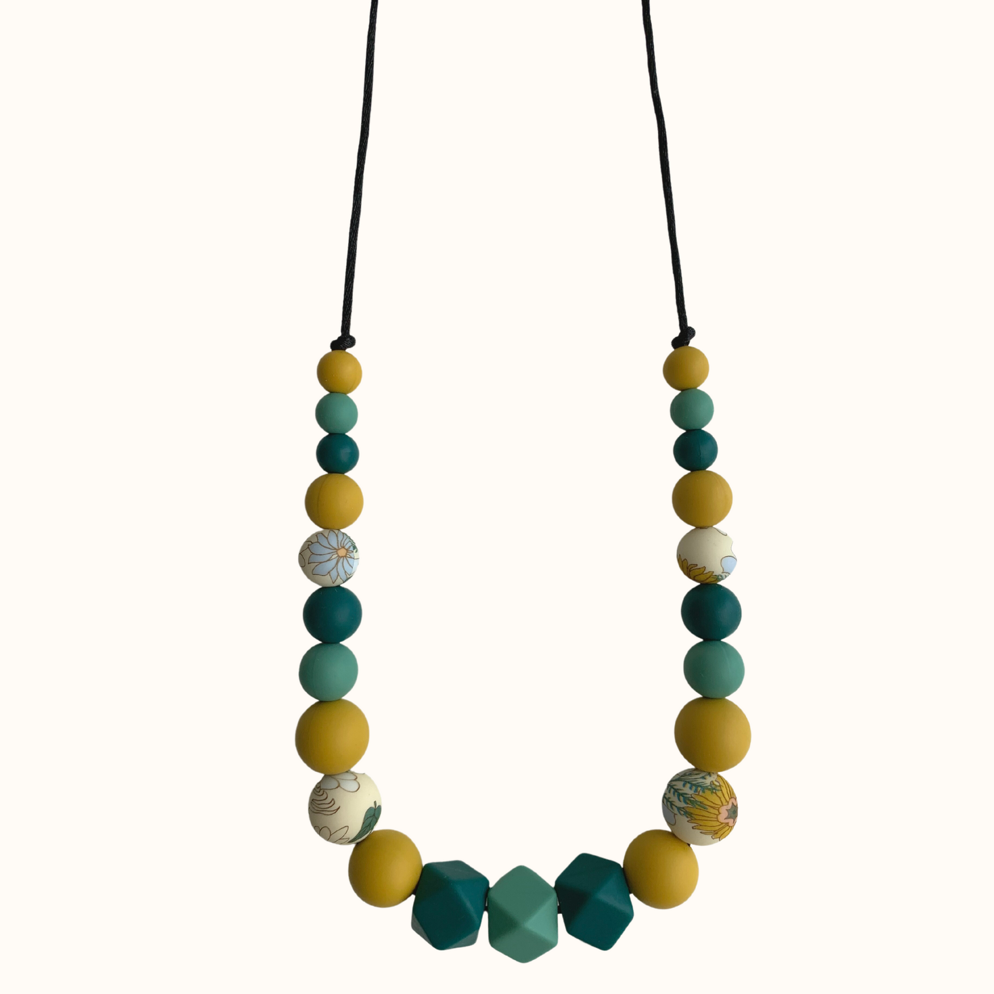 Collier d’allaitement Mawen Materne en silicone perles vert jaune