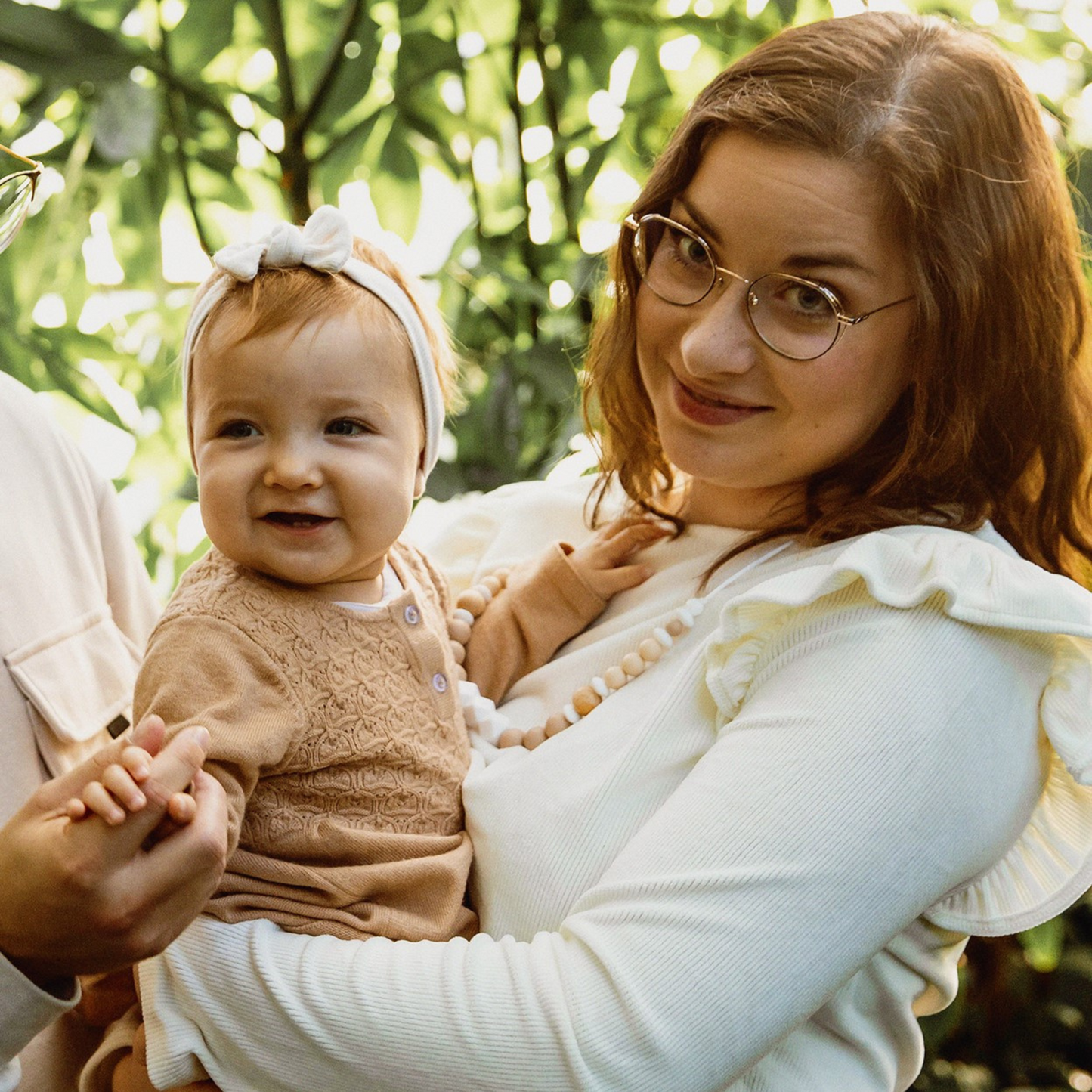 Collier d’allaitement Mawen Materne en silicone et bois perles beige blanc