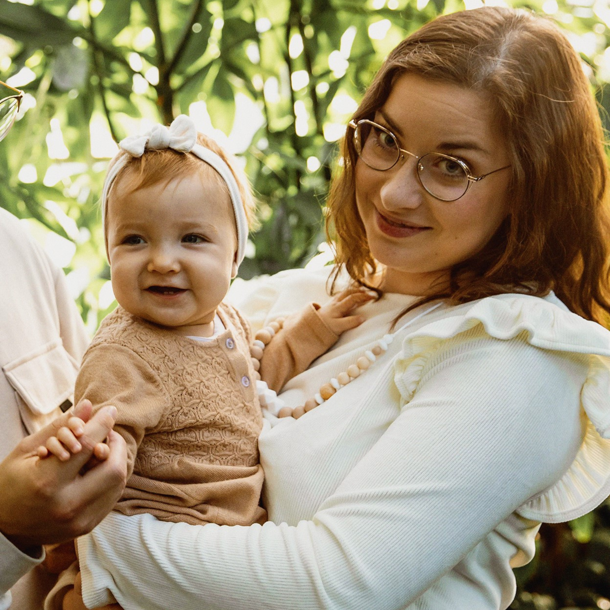 Collier d’allaitement Mawen Materne en silicone et bois perles beige blanc