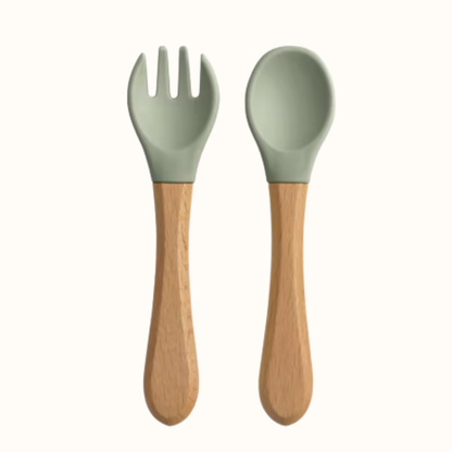 Couverts Silicone et Bois | à personnaliser