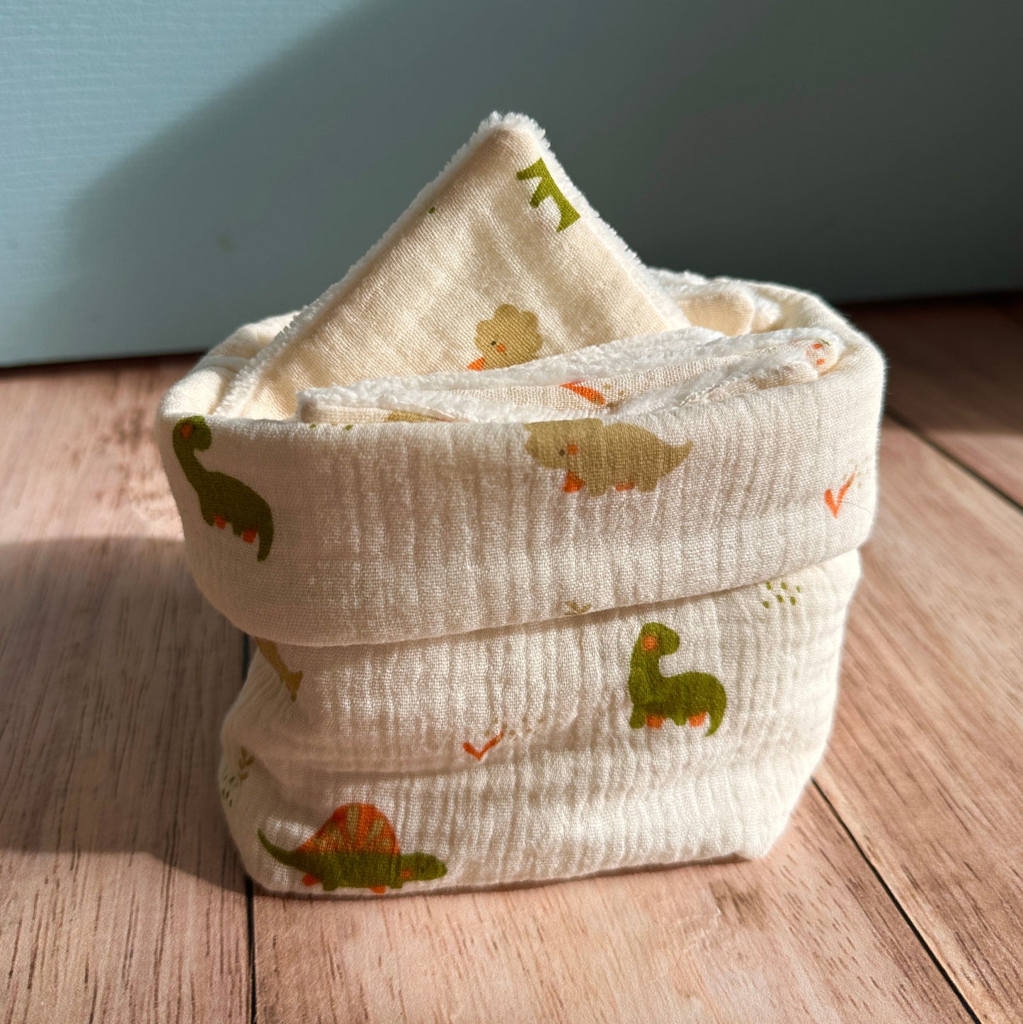 Lot de 10 lingettes bébé lavables avec panière de rangement