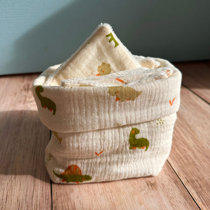 Lot de 10 lingettes bébé lavables avec panière de rangement
