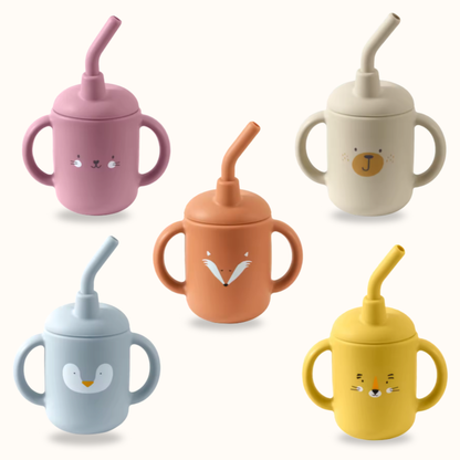 Tasse Gobelet à Paille en Silicone