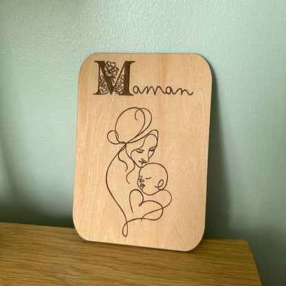 Carte en Bois | Maman Papa