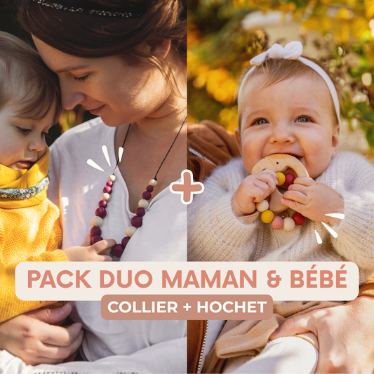 Pack Maman & Bébé | Collier + Hochet
