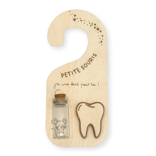 Accroche-porte en bois « Dent de Lait » – Petite Souris