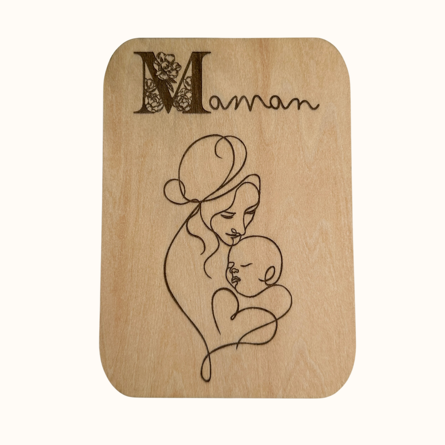 Carte en Bois | Maman Papa