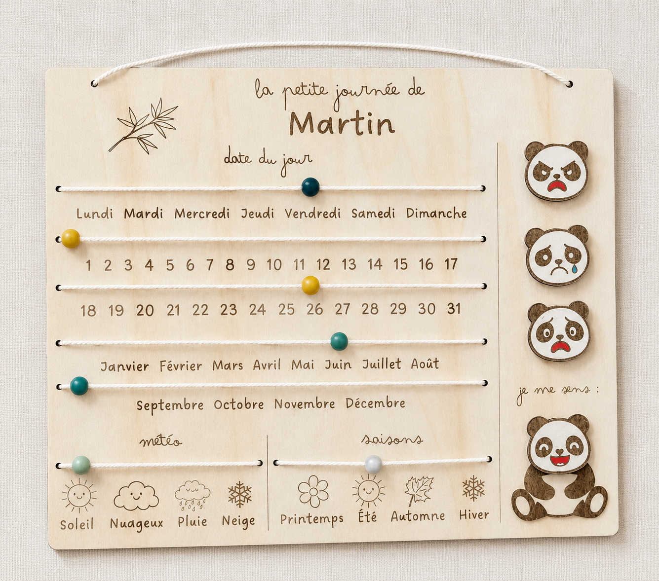 Tableau du temps enfant Mawen Materne