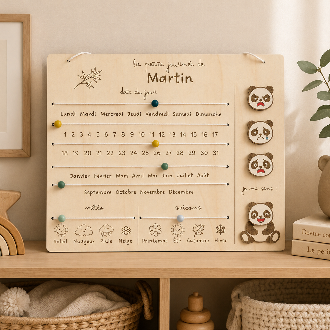 Tableau du temps enfant Mawen Materne
