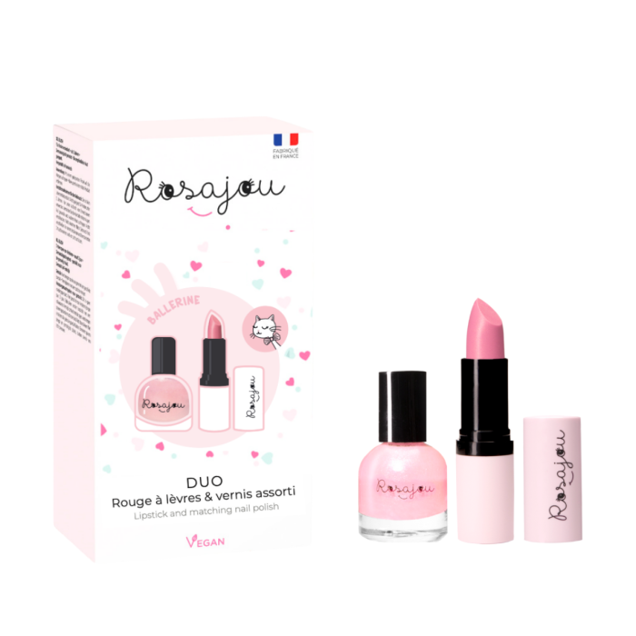 Coffret DUO vernis + rouge à lèvres rose "Ballerine"