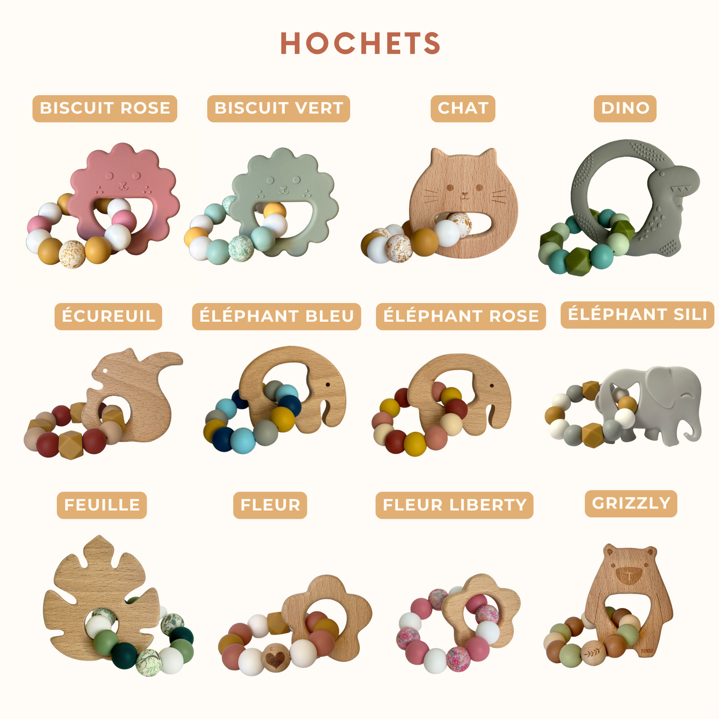 Pack Maman & Bébé | Collier + Hochet