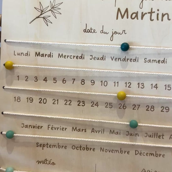 Tableau du temps enfant Mawen Materne