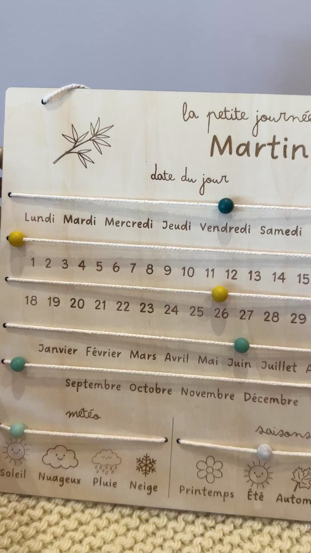 Tableau du temps enfant Mawen Materne